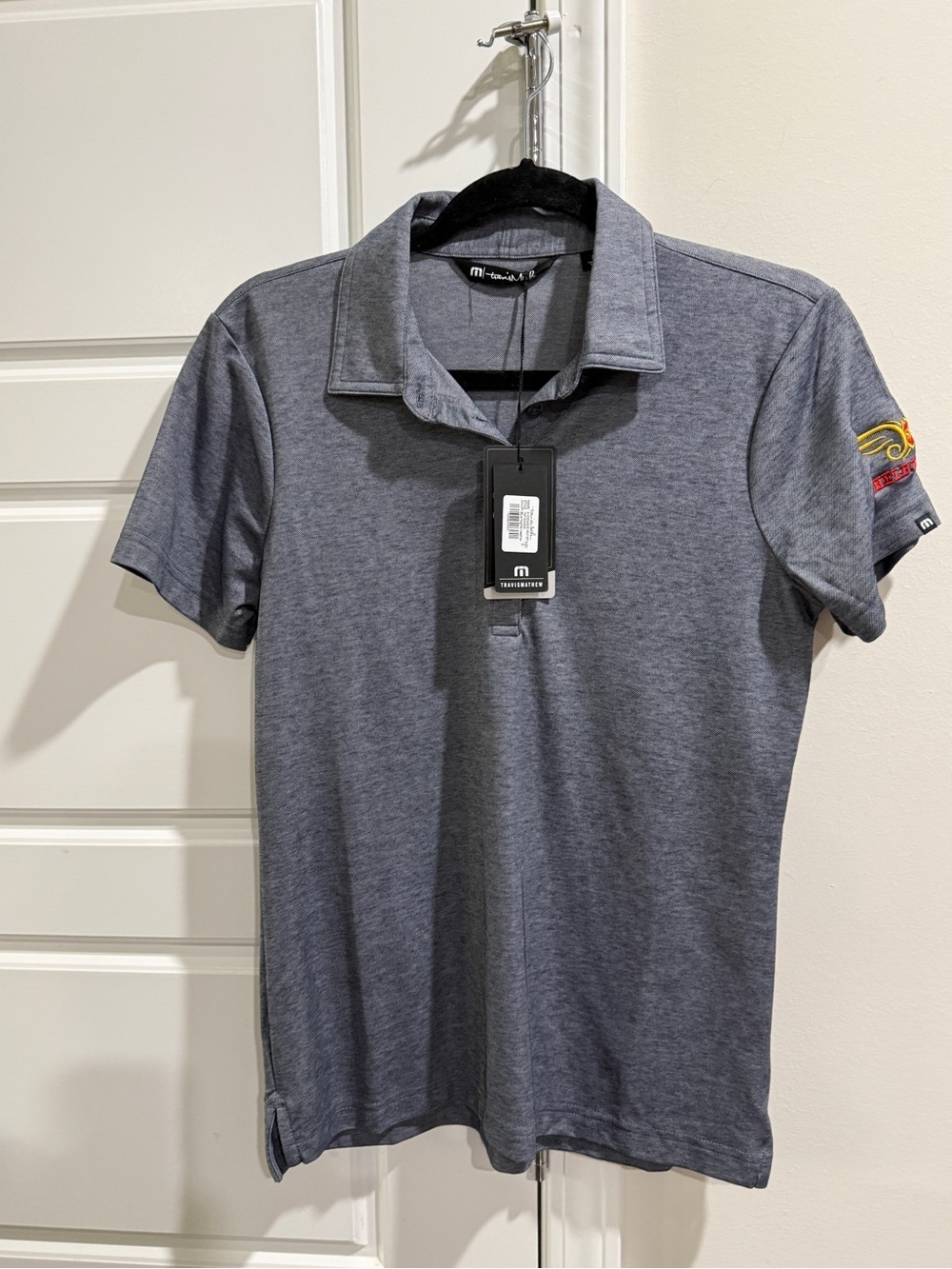 Travis Mathew Women's NWT Heather Polo Golf Shirt Small Gray Blue Shelby Strong